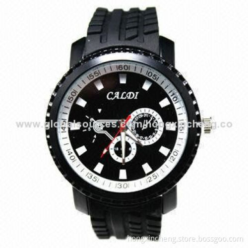 New Quartz Watch with Silicone Strap, Japan Movement, Multiple Colors, Customized Logos Available